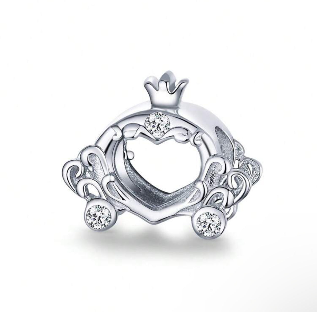 Silver Princess Carriage Charm