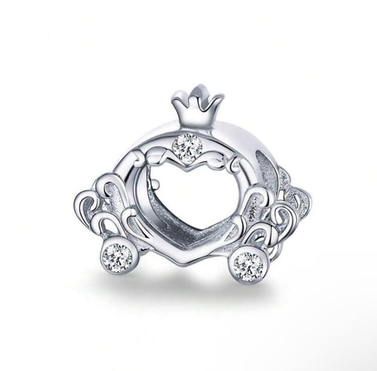 Silver Princess Carriage Charm