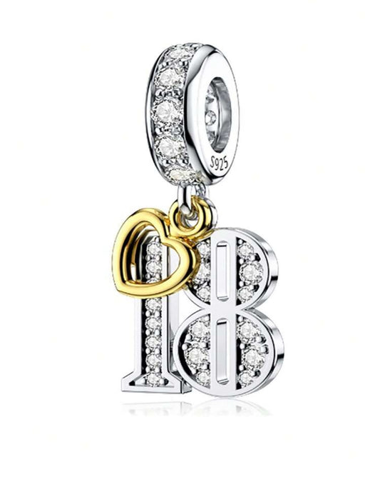 Silver 18 Charm
