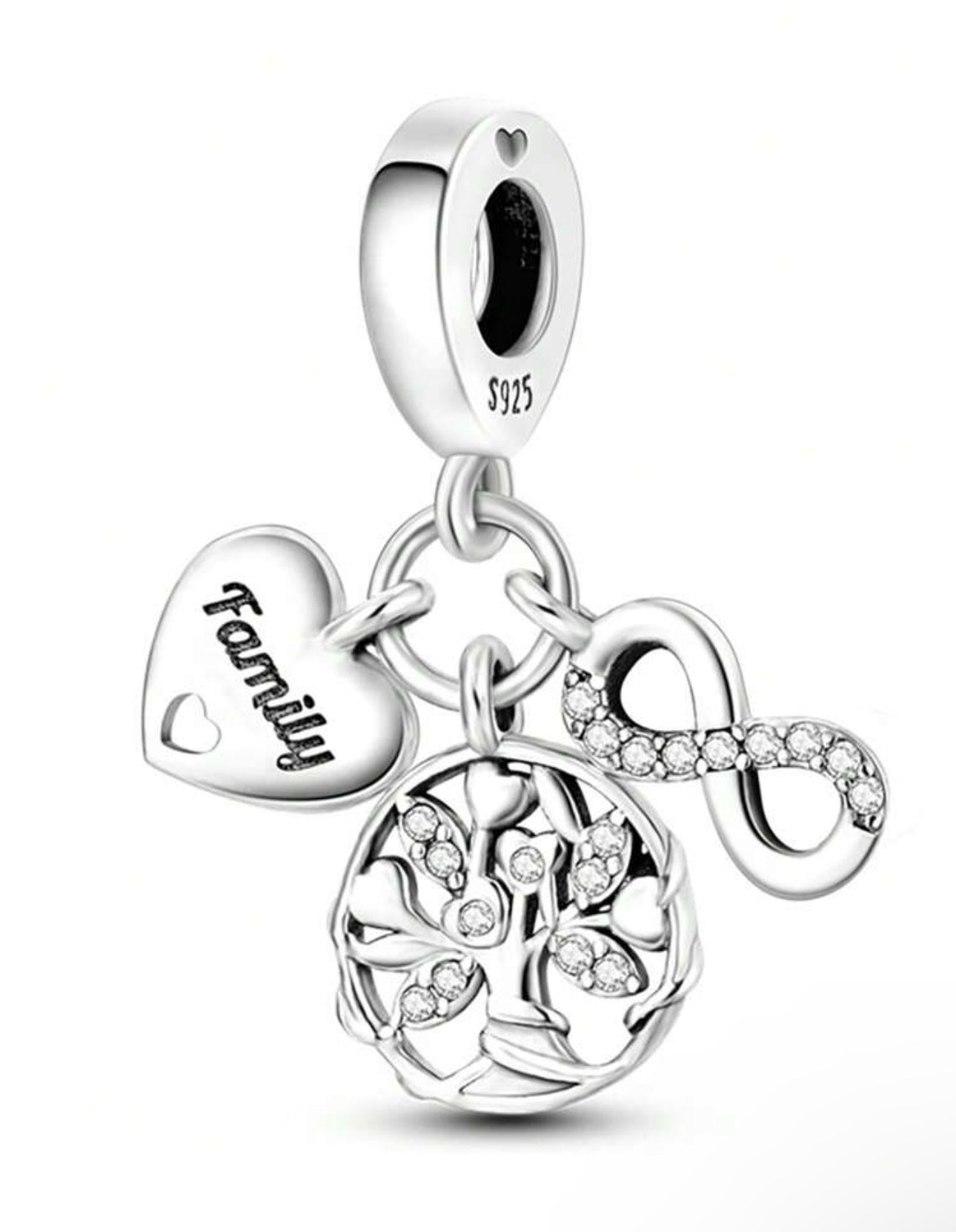 Silver Family Charm