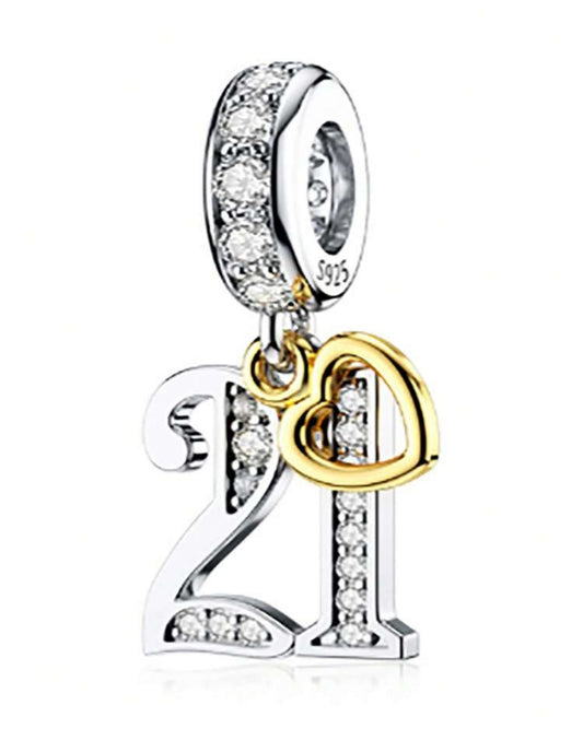 Silver 21 Charm