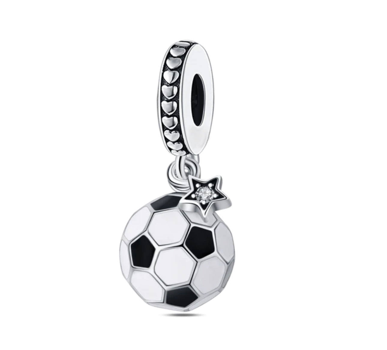 Silver Football Charm