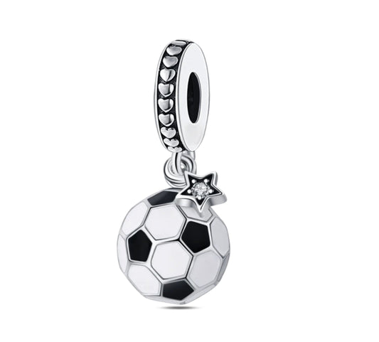 Silver Football Charm