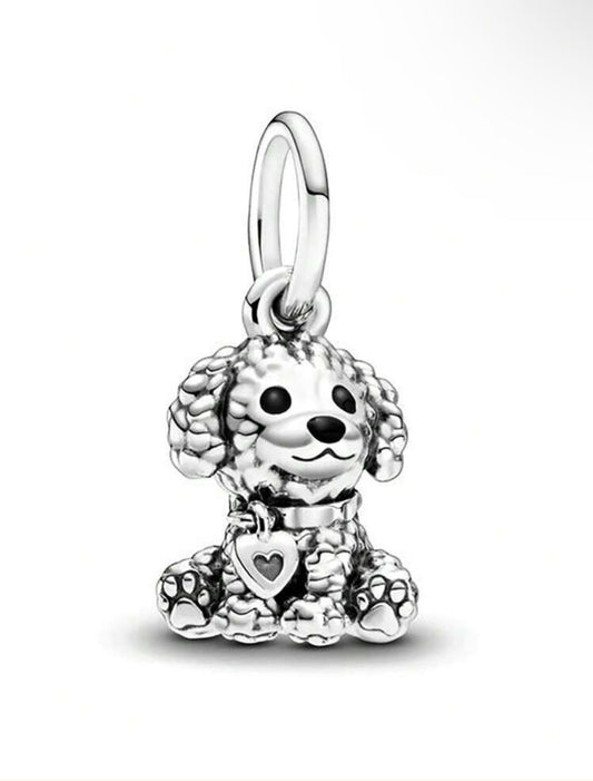 Silver Dog Charm