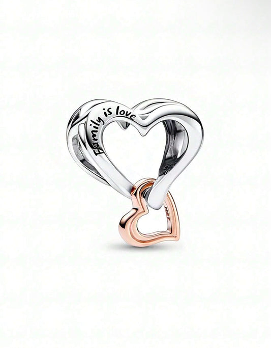 Silver Heart Family is Love Charm