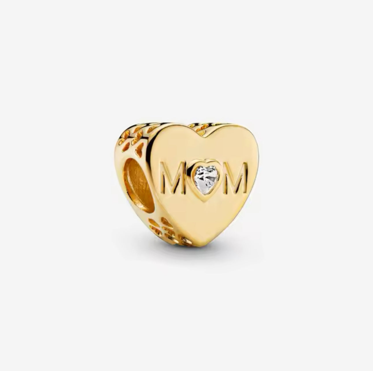 Gold Heart Mom Charm