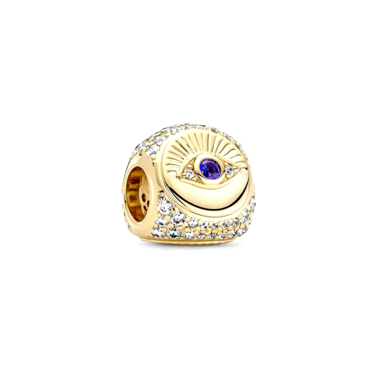 Gold Circle Evil Eye Charm