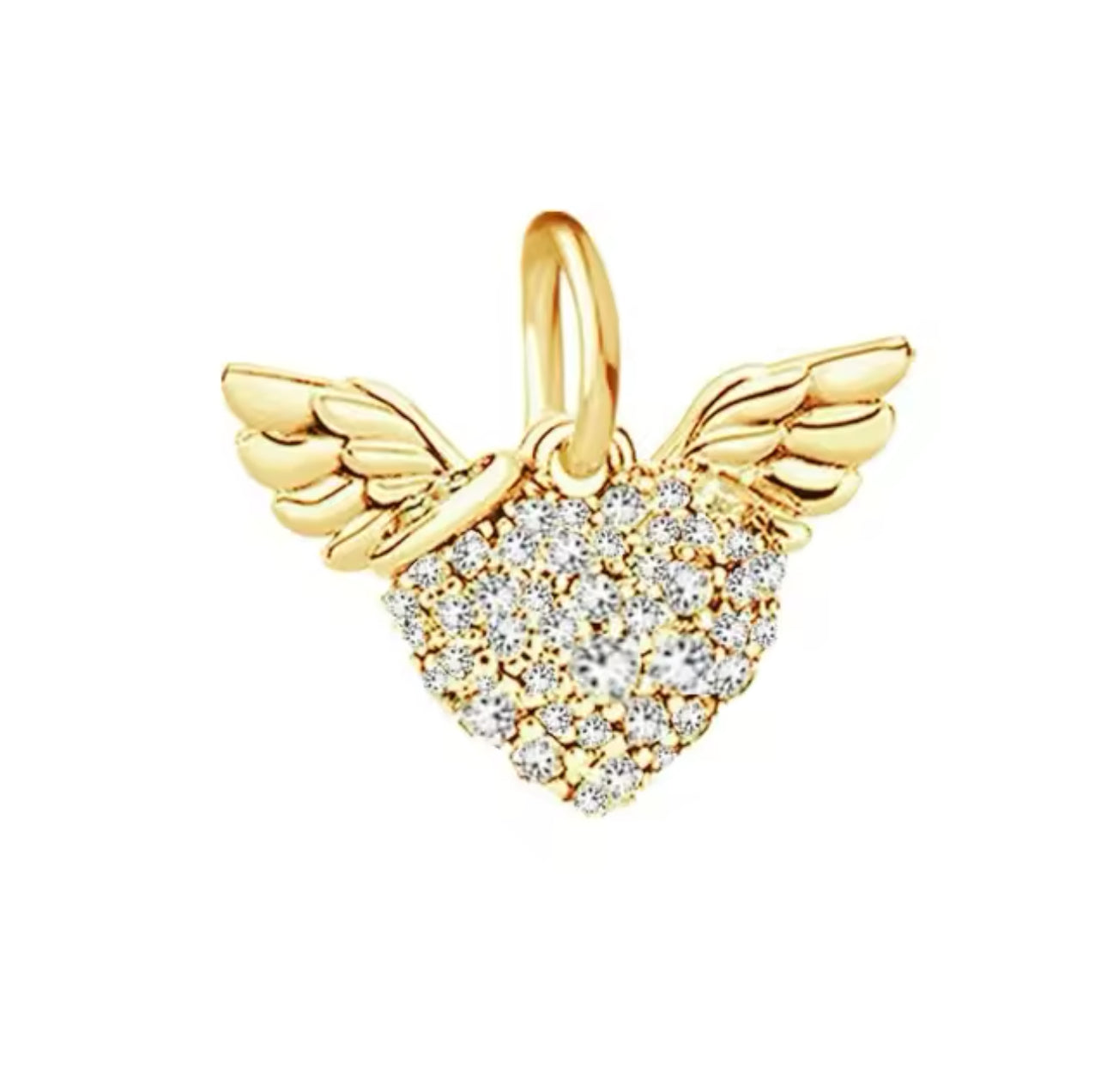 Gold Angel Heart Charm