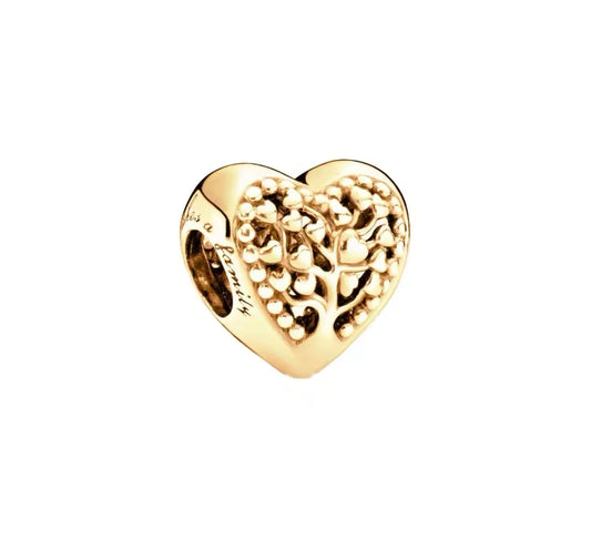 Gold Tree Heart Charm