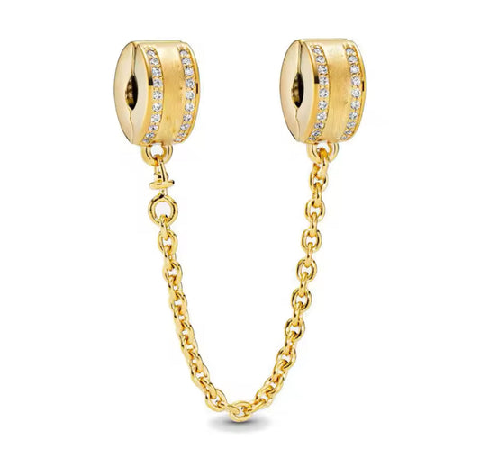 Gold Safety Chain Charm