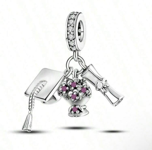 Silver Graduation Charm