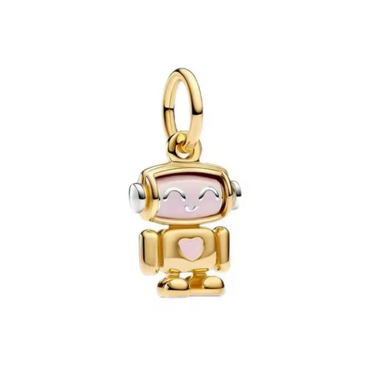 Gold Robot Charm