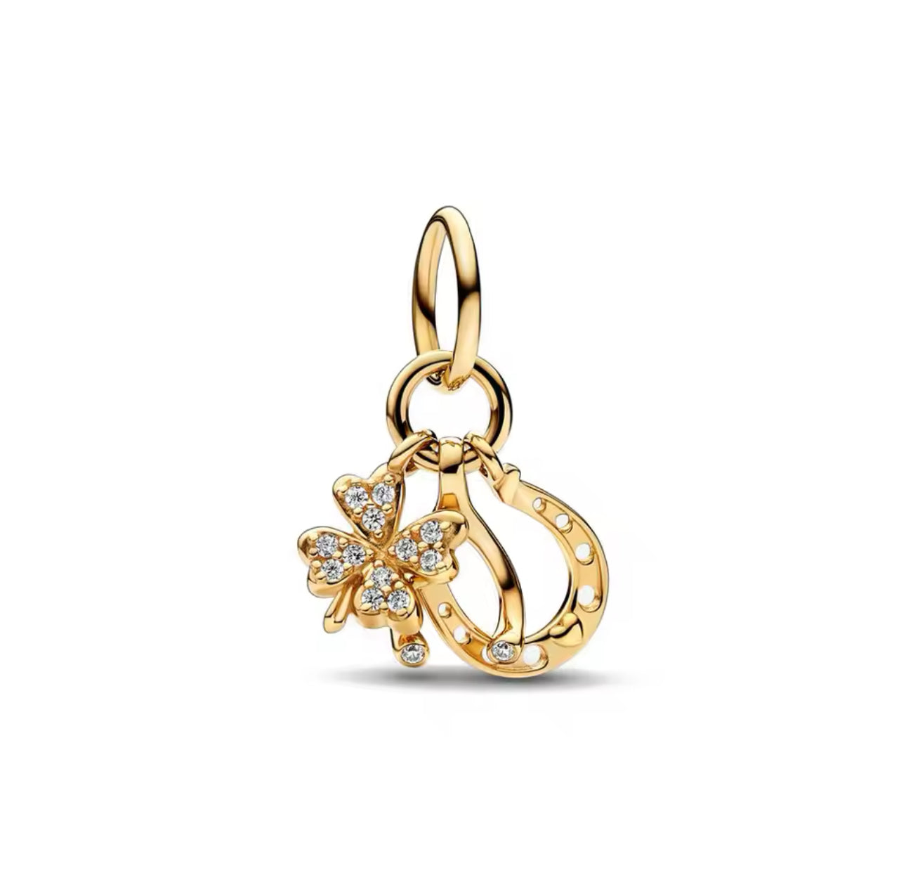 Gold Horse Show Four Leaf Clover Charm