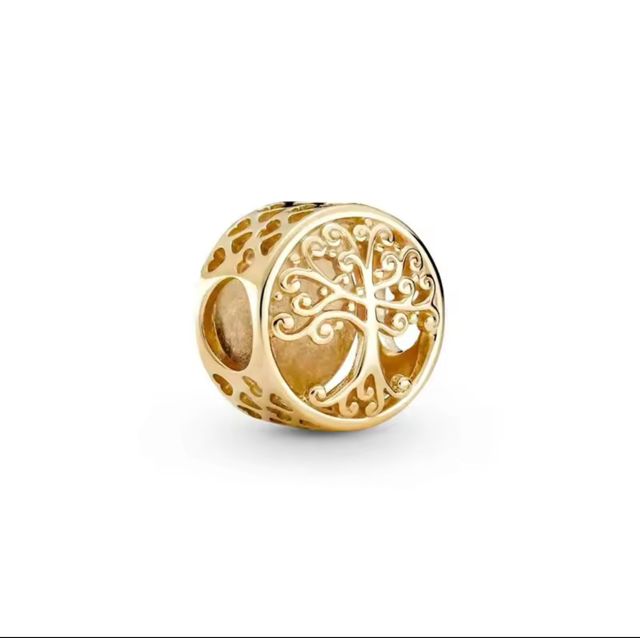 Gold Tree Circle Charm