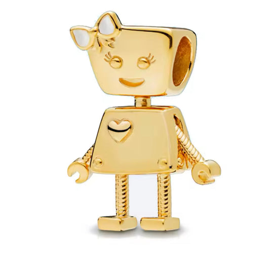 Gold Robot Charm