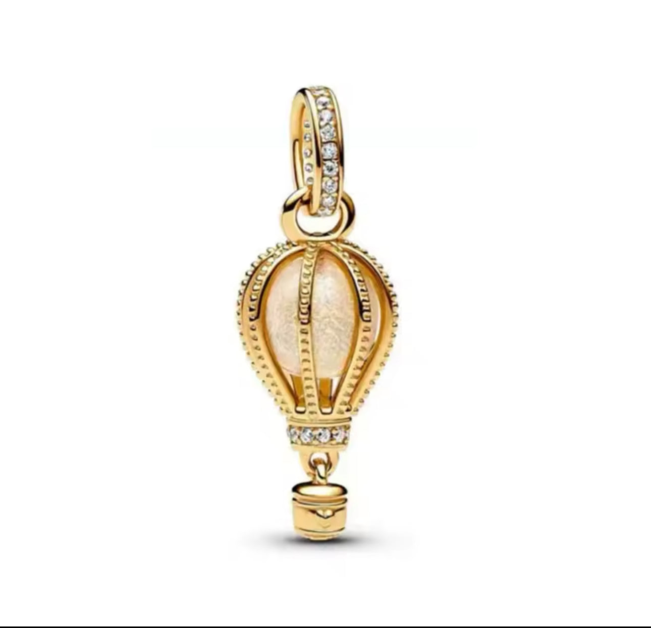 Gold Hot Air Balloon Charm