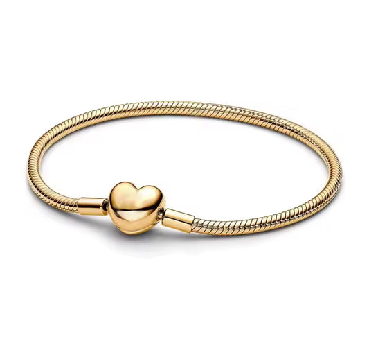 Gold Heart Charm Bracelet