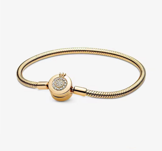 Gold Princess Crown Charm Bracelet