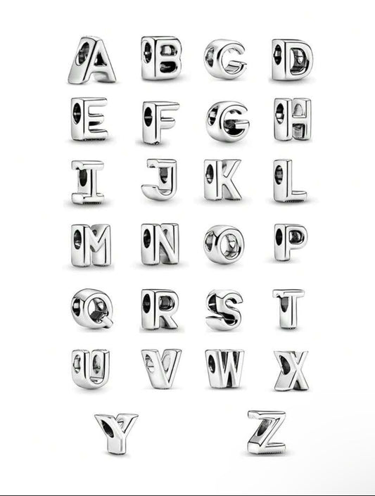 Silver Letters Charms